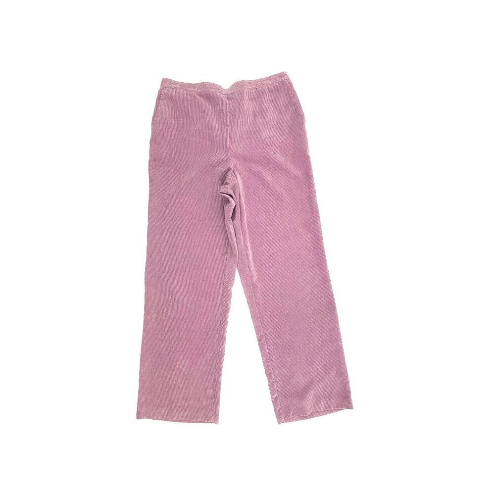 Alfred Dunner Pull On Straight Back Elastic Women's size 16 Purple Corduroy Pant
